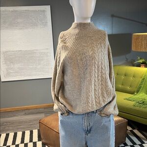 Cozy Beige Cable Knit Sweater